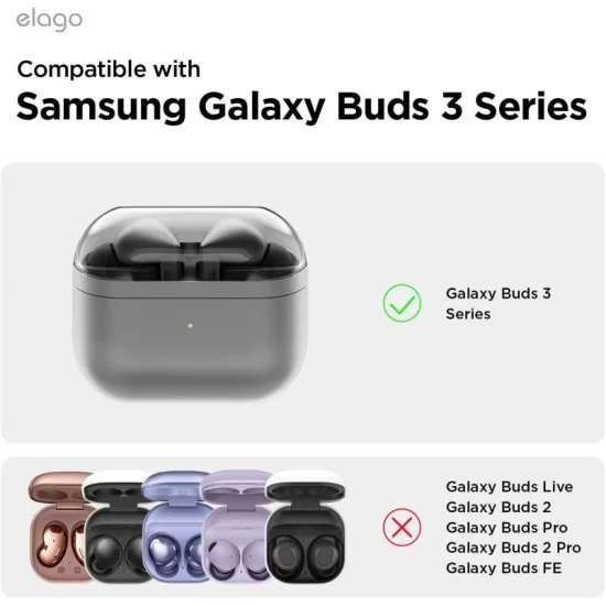 Cover Samsung Buds 3 / 3 Pro Duo Hang Case Elago - Black